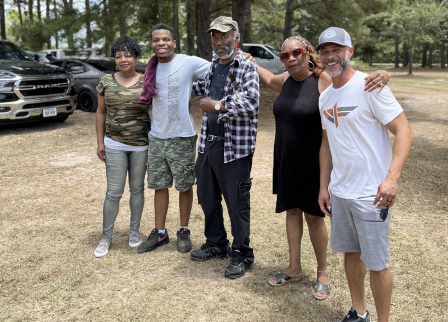Family group photo outdoors
