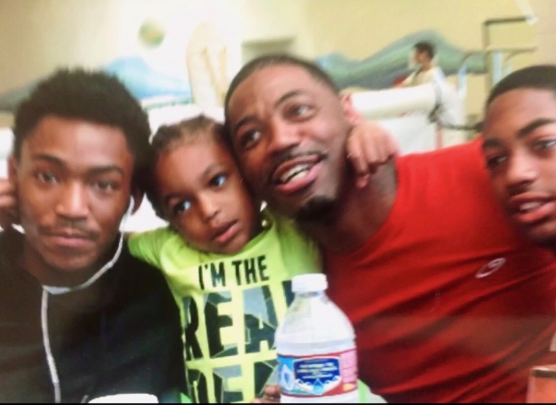 Family members together with a child