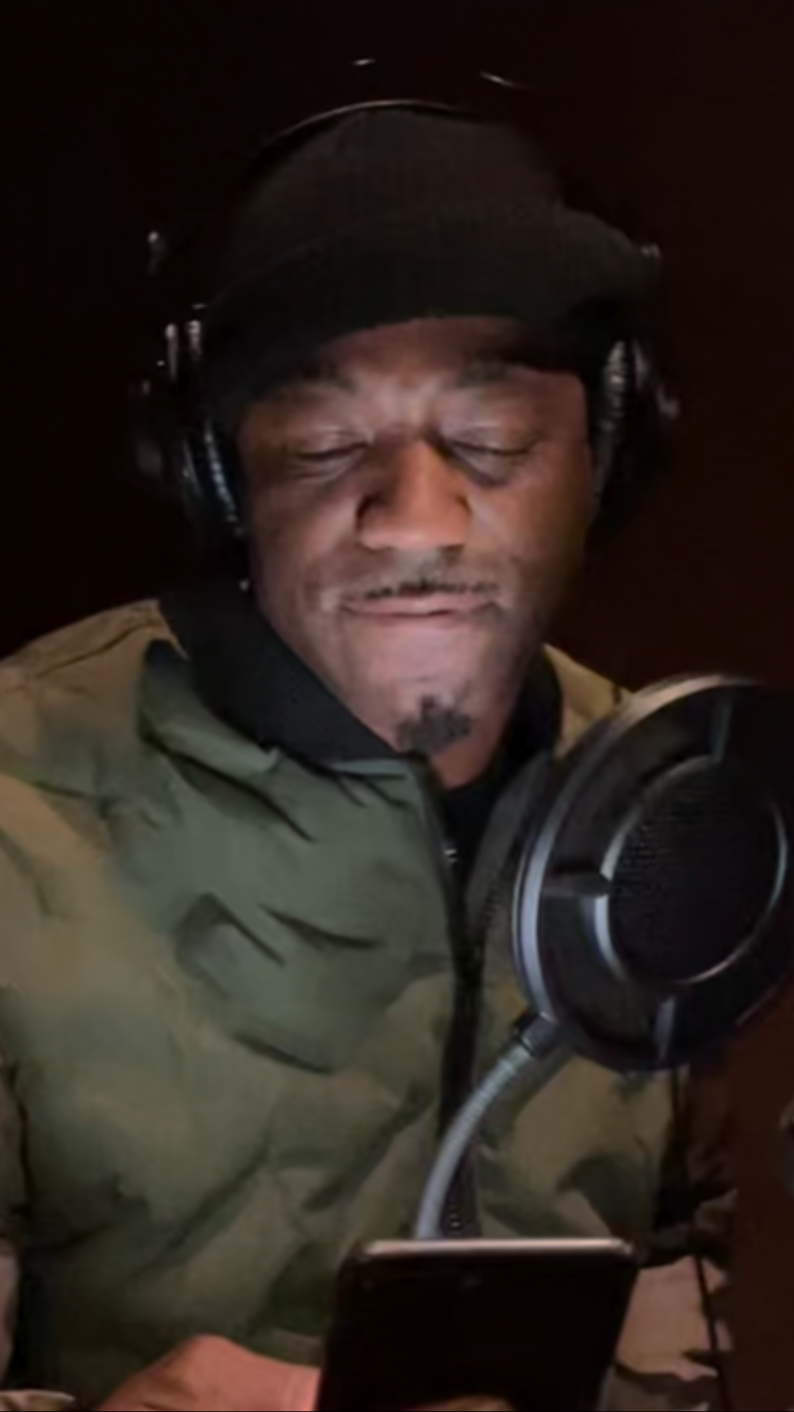 Family member recording in the studio