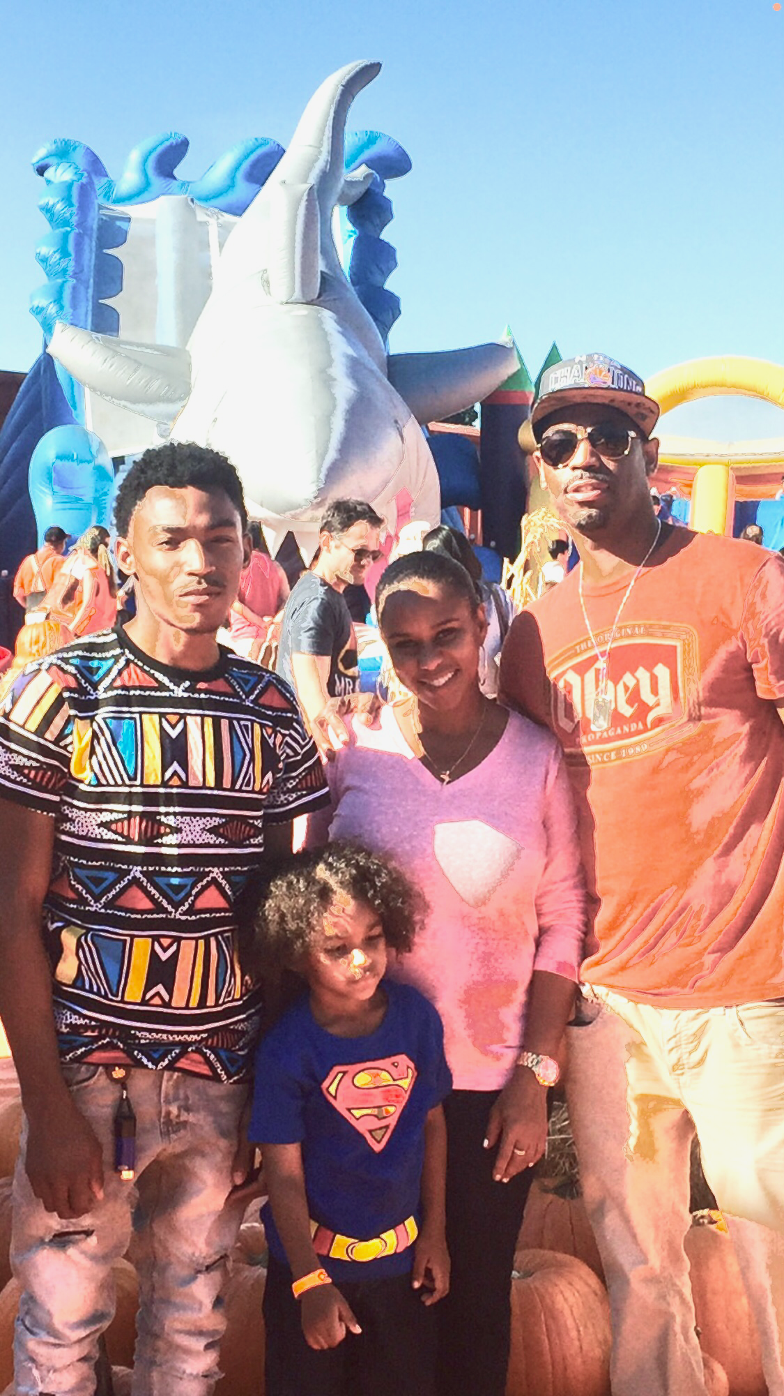 Family at an amusement park